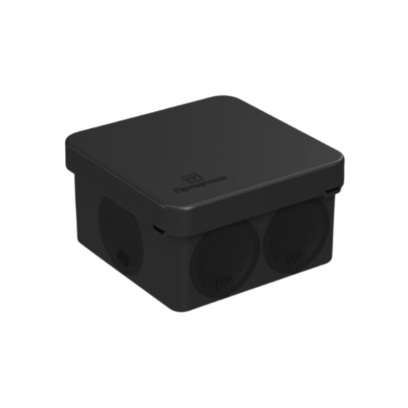 60-0200-9005 Коробка распред.70х70х40 (HF) Прямой монтаж.Двухкомпонентная ЧЕРНАЯ (150) Промрукав NEW