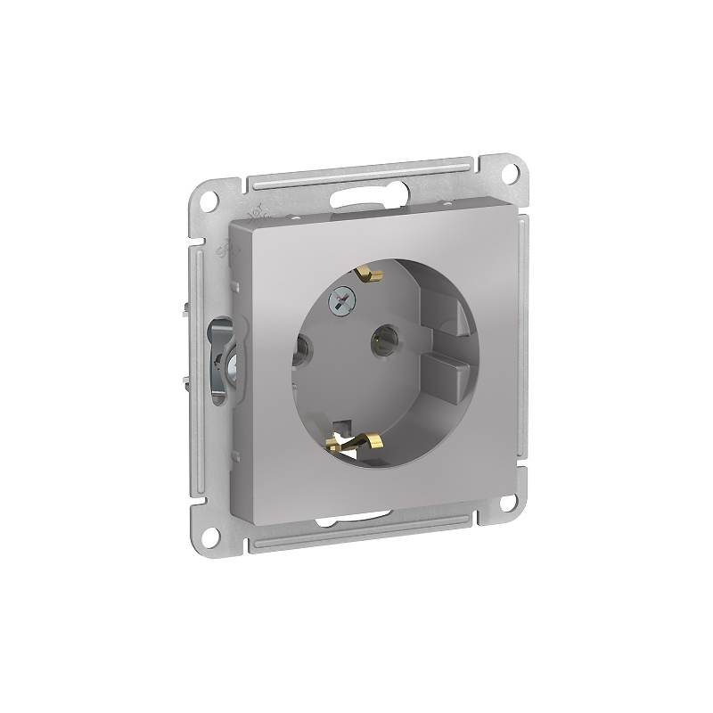 A398 Роз. с з/к 16А с/у б/рамки "ATLAS" алюминий ATN343 (10)