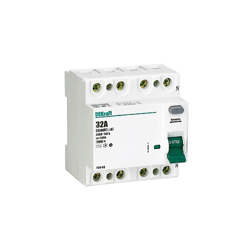 АВДТ (ВД) 4P 25А 30мА 6кА (3) DEKraft *