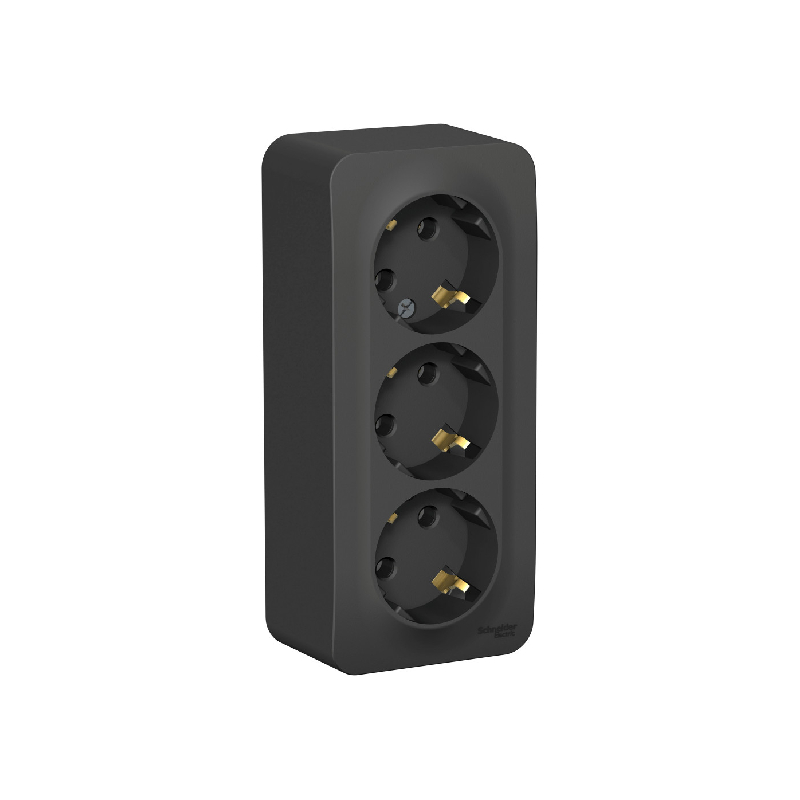 B006 Роз. 3-ная о/у с з/к без ш/т 16А 250В "BLANCA" антрацит BLNRA010316 (5)