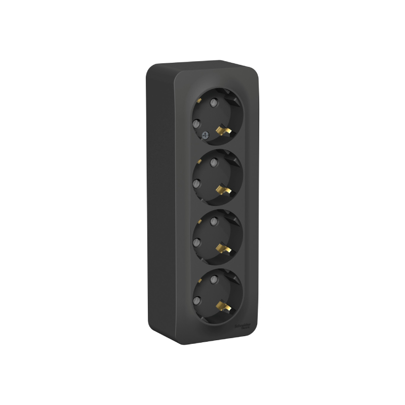 B008 Роз. 4-ная о/у с з/к со ш/т 16А 250В "BLANCA" антрацит BLNRA011416 (4)