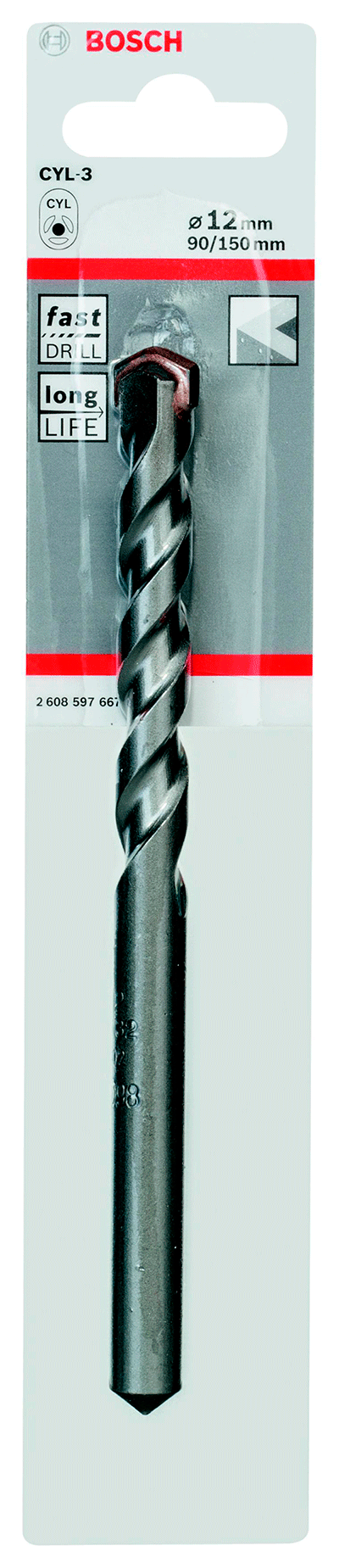 BOSCH Сверло по бетону 12х90/150мм (PC1d 1) 2.608.597.667 !!!