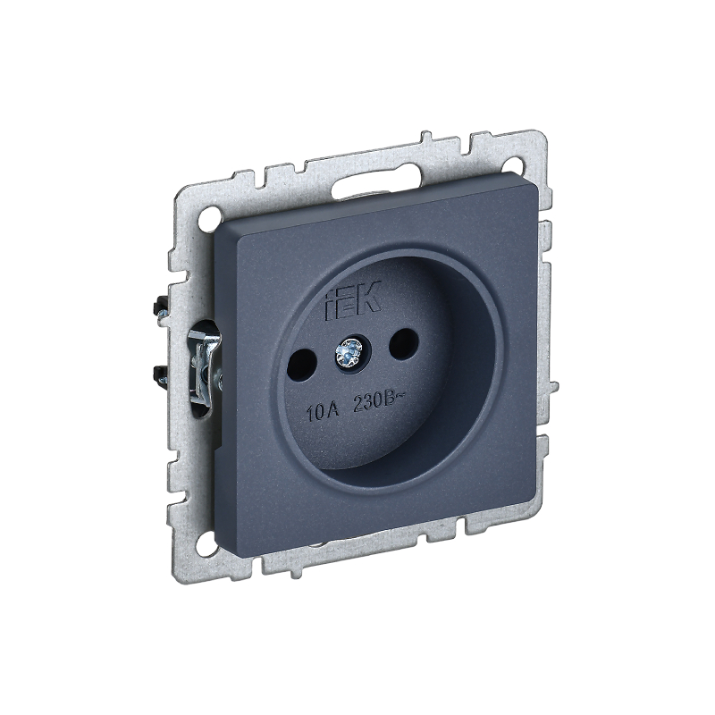 BRITE Розетка 1-местная без заземления без защитных шторок 10А РС10-1-0-БрМ маренго IEK