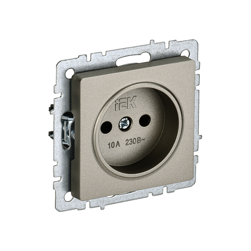 BRITE Розетка 1я шампань без з/к 10А в сборе РСР10-1-0-БрШ ИЭК NEW