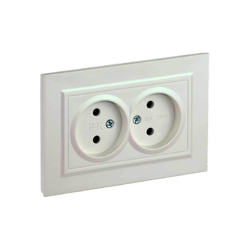 BRITE Розетка 2я жемчуг без з/к 16А в сборе