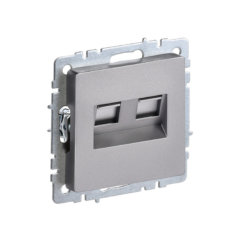 BRITE Розетка двойная RJ11+RJ45 кат.5E РК/Т12-БрМ маренго IEK