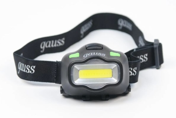 Фонарь Gauss LED налобный модель GFL308 3W 180lm 3xAAA