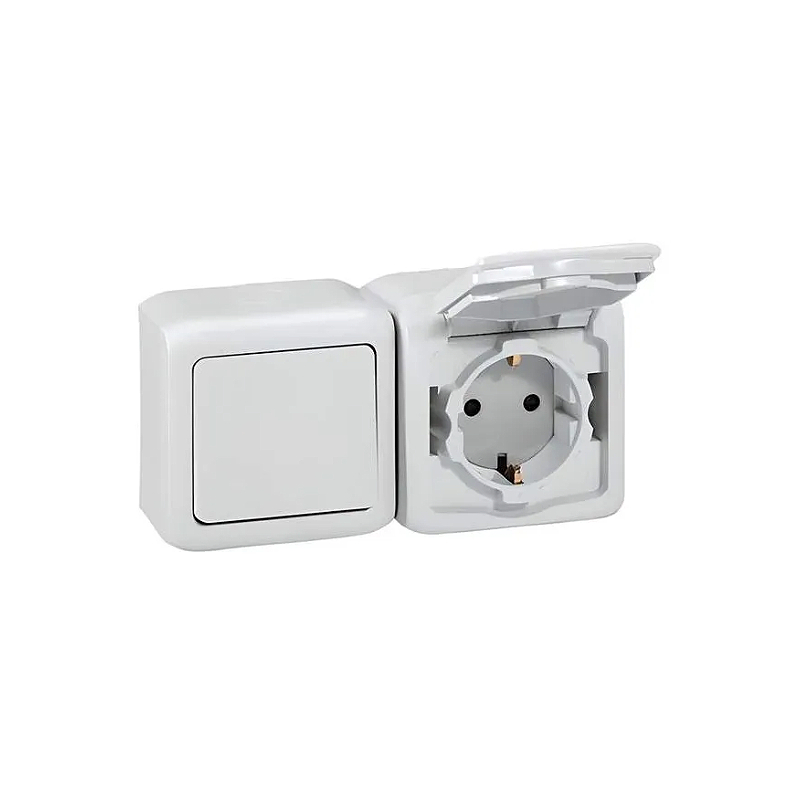 Forix Розетка 2X2К+З IP44 БЕЛ Legrand E-PRO