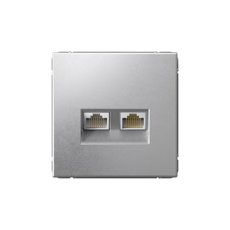 G009 Роз. 2-ная комп. RJ45+RJ45 6A механизм "ARTGALLERY" алюминий GAL0388 (1)