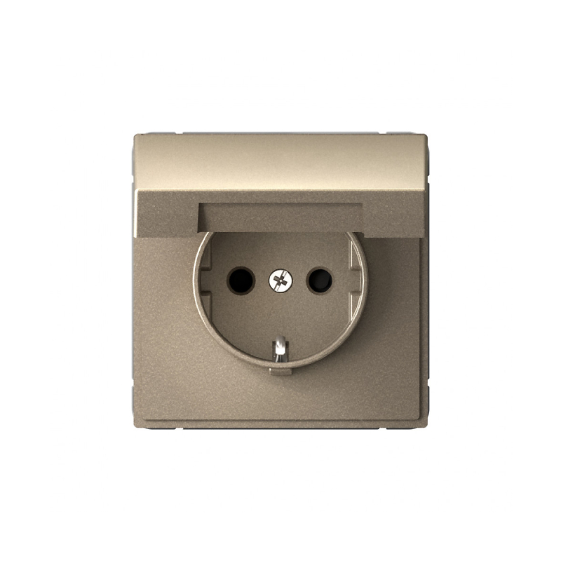 G049 Роз. с з/к с/ш с крышкой 16А механизм IP20 "ARTGALLERY" шампань GAL0546 (10)