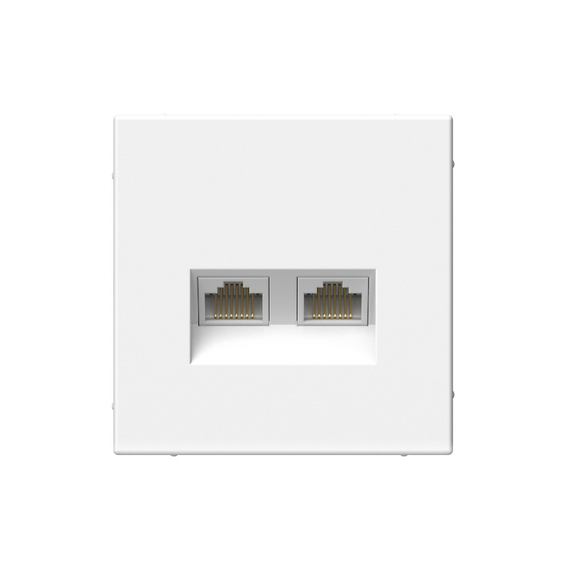 G058 Роз. 2-ная комп. RJ45+RJ45 6A механизм "ARTGALLERY" лотос GAL1388 (1)