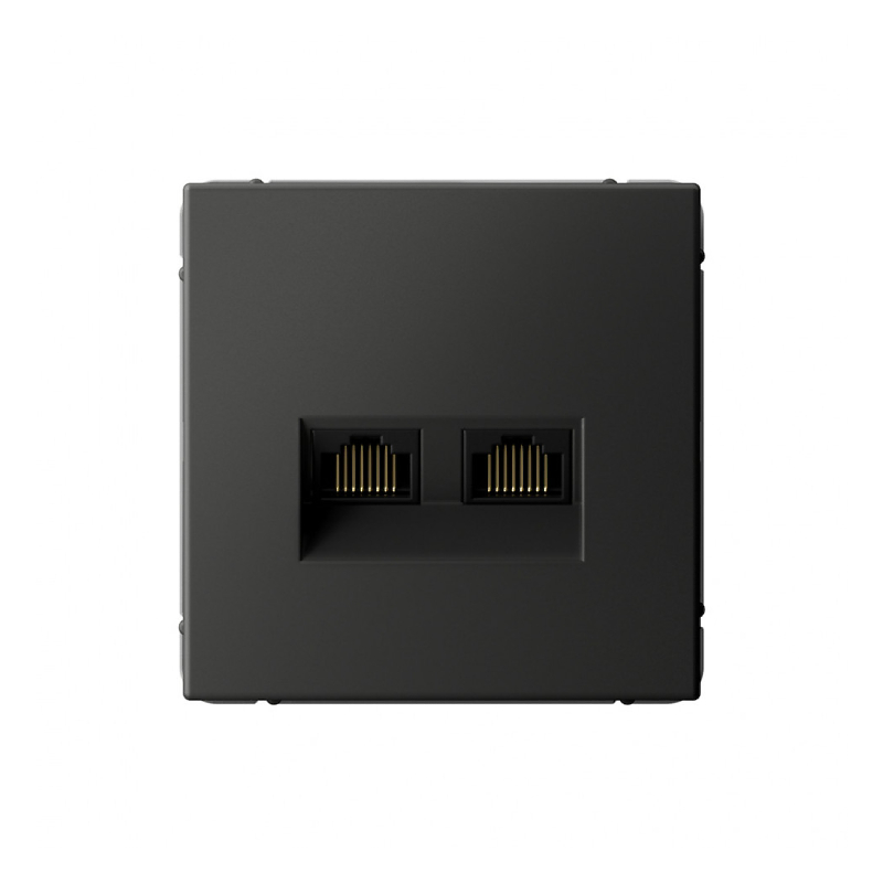 G158 Роз. 2-ная комп. RJ45+RJ45 6A механизм "ARTGALLERY" базальт GAL1488 (1)