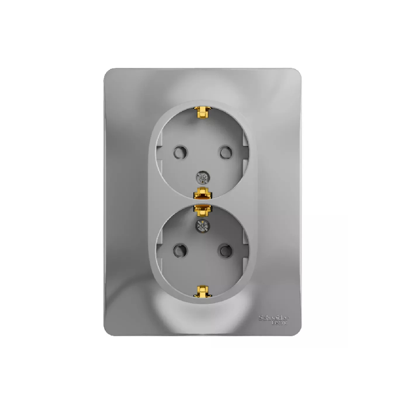 GLOSSA РОЗЕТКА двойная с заземлением со шторками