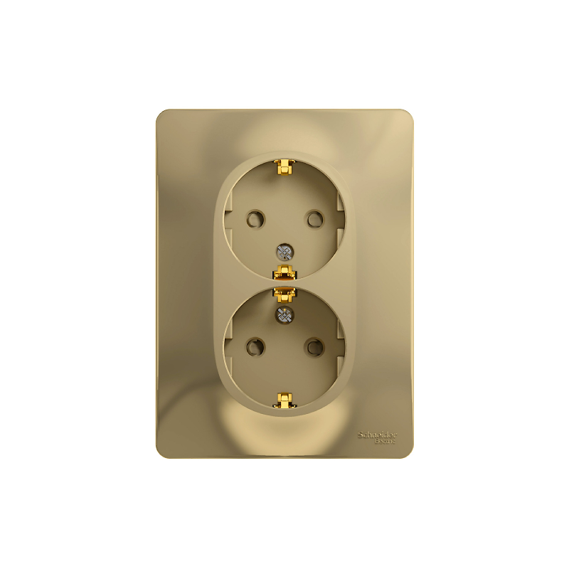 GLOSSA РОЗЕТКА двойная с заземлением со шторками