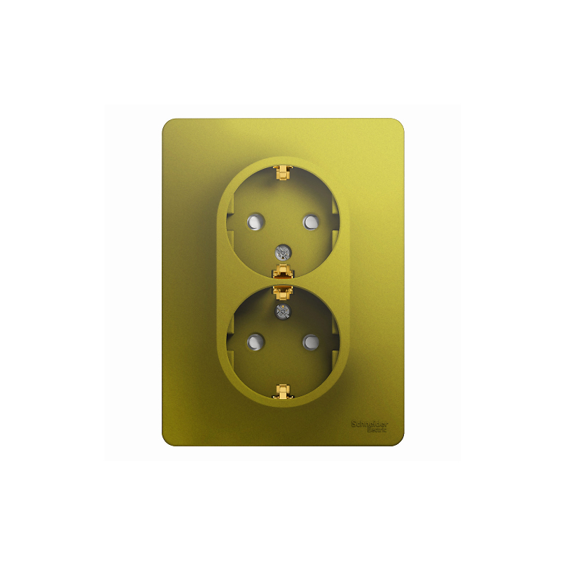 GLOSSA РОЗЕТКА двойная с заземлением со шторками