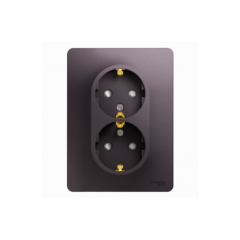 GLOSSA РОЗЕТКА двойная с заземлением со шторками