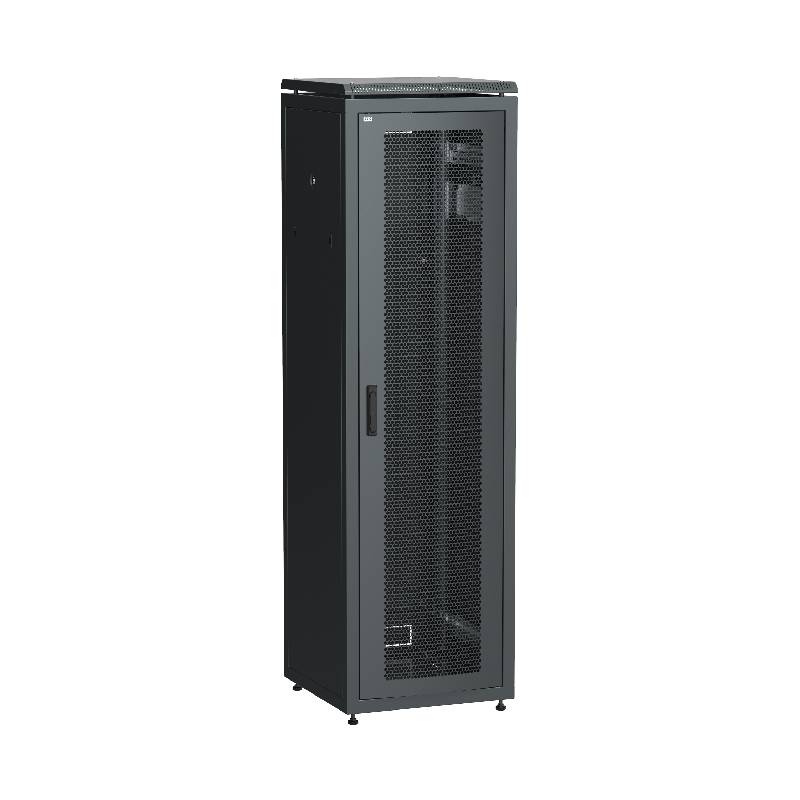 ITK Шкаф сетевой 19" LINEA N 42U 600х800 мм перфорированная передняя дверь черный IEK E-PRO
