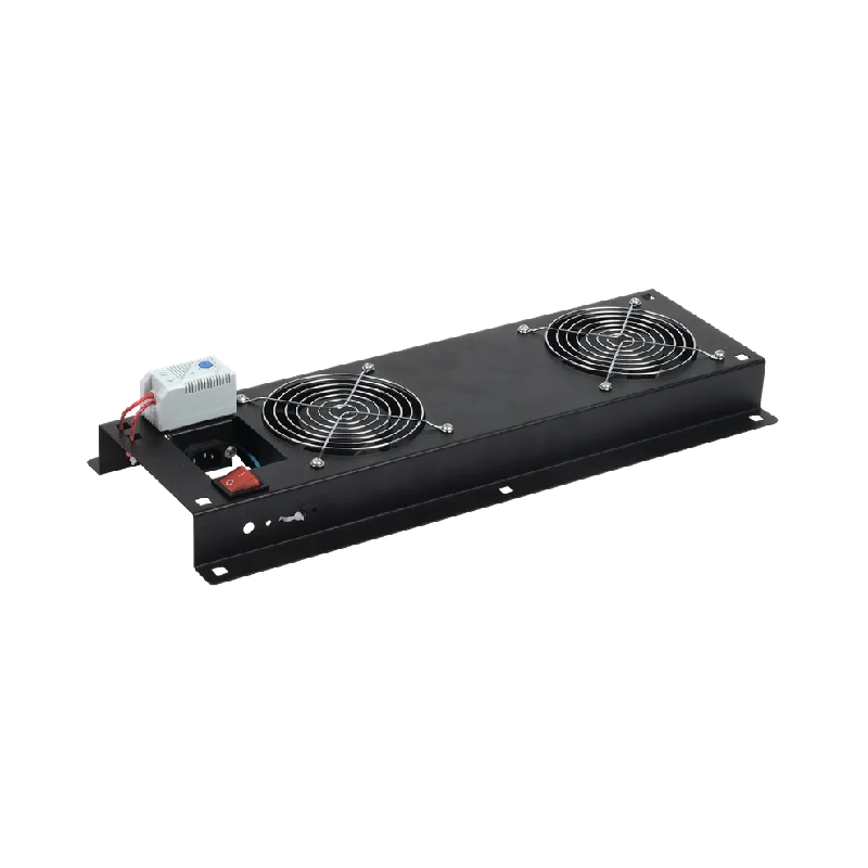 ITK Вентиляторная панель с выключателем и термостатом 2 модуля черная IEK E-PRO