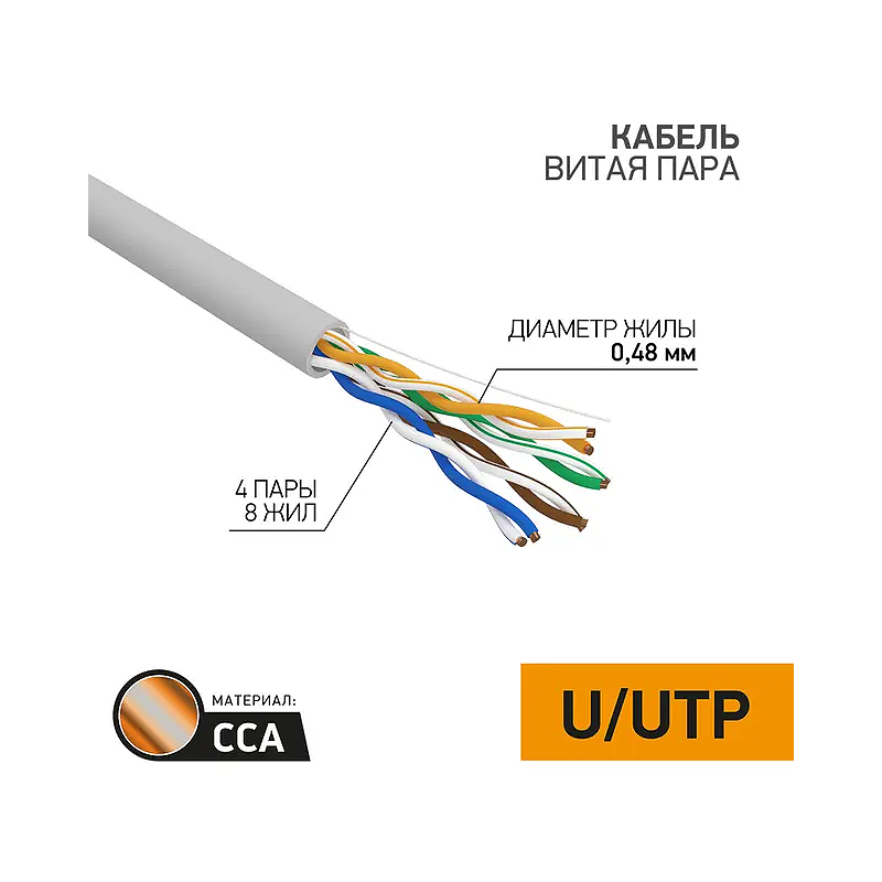 Каб.в.п. омеднен. U/UTP