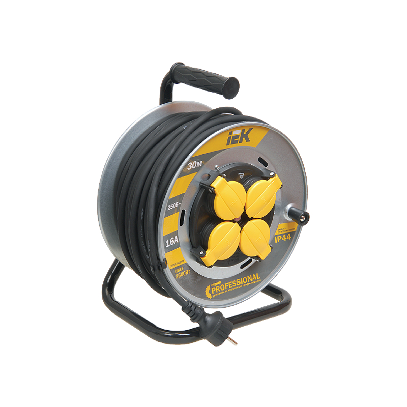 Катушка УК30 на мет с т/з 4 места 2P+PE/30м КГ 3х1