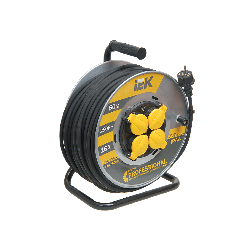 Катушка УК50 на мет с т/з 4 места 2P+PE/50м КГ 3х1