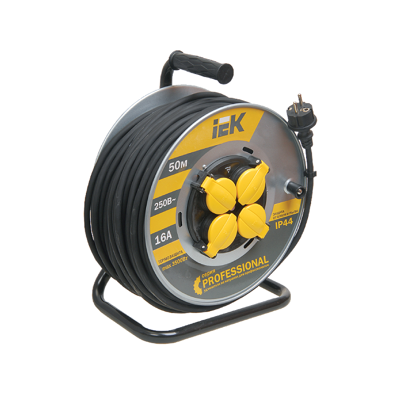 Катушка УК50 на мет с т/з 4 места 2P+PE/50м КГ 3х2