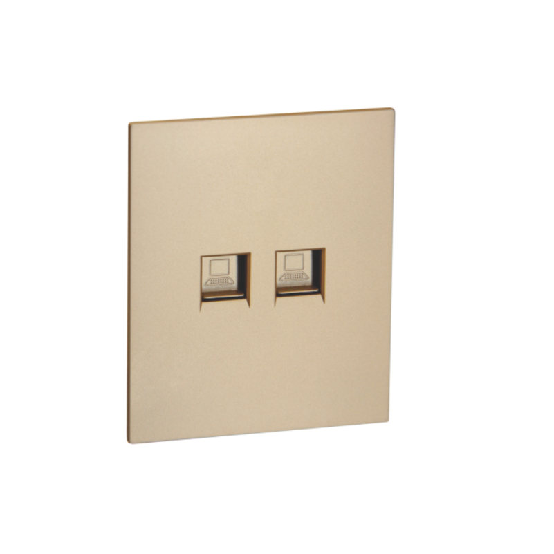 Комп. роз. RJ45+RJ45 cat.5Е c/у б/рамки QUATTRO EPIC GOLD UNIT (10)