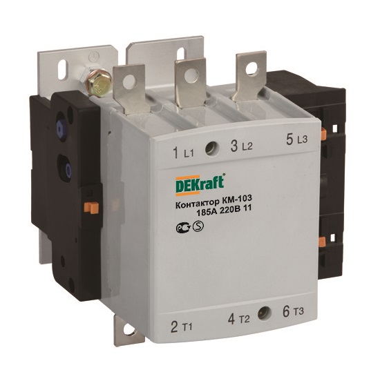 Контактор КМ-103 265А 1НО+1НЗ 380В (1) DEKraft