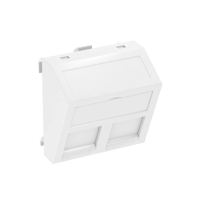 Корпус розетки двойной RJ45 прямой 45x45 мм