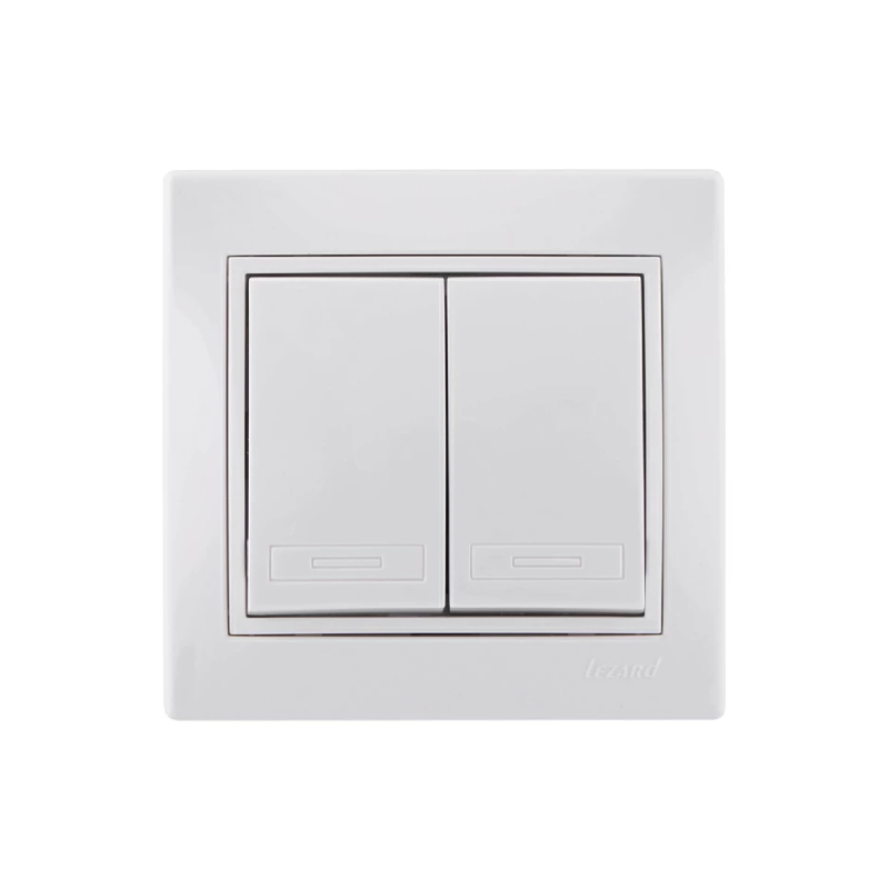 L2 Выкл.2 кл. с/у белый Mira 701-0202-101 (10) !!!