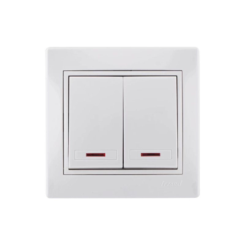 L4 Выкл.2 кл.с инд.с/у белый Mira 701-0202-112 (10) !!!