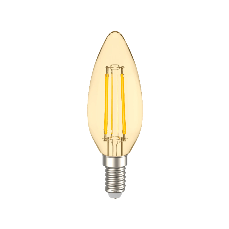 Лампа филаментная LED C35 свеча золото 5Вт 230В 2700К E14 серия 360° IEK