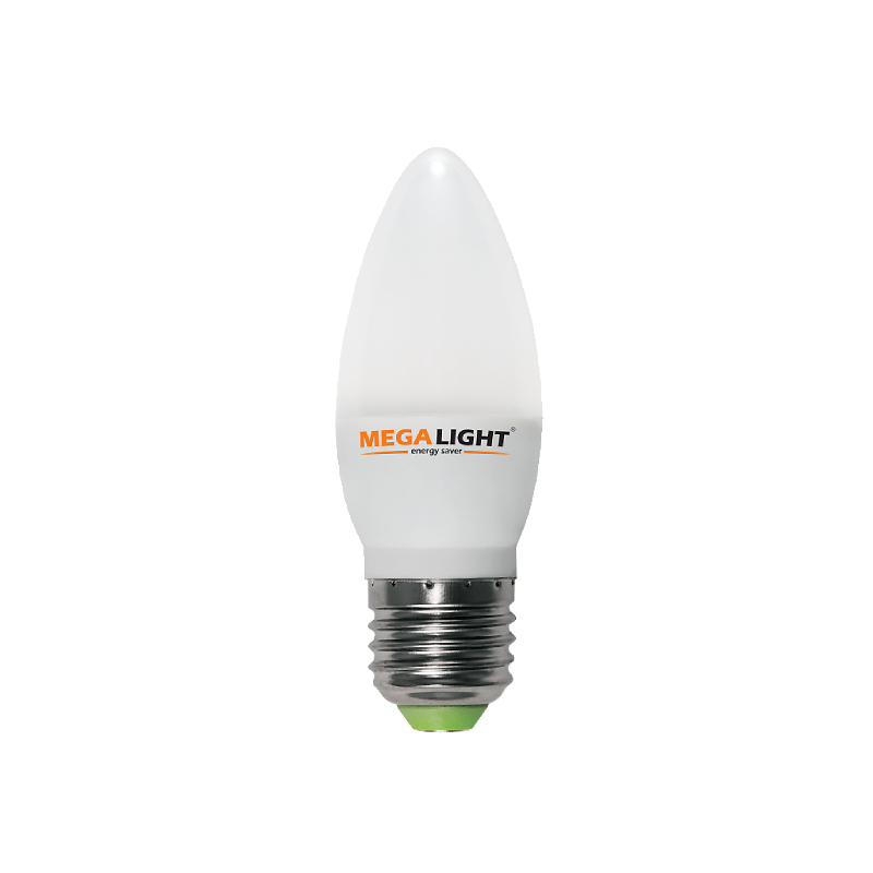 LED ЛАМПА C37 "Свеча" 7W 630Lm 230V 6500K E27 MEGALIGHT (10/100)