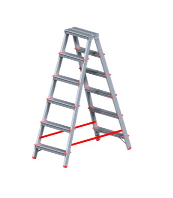 Лестница стремянка двухсторонняя 2х6 ступеней (М206)