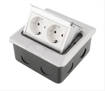 Напольная розетка лючок двойная квадратная AES-P2 (5)