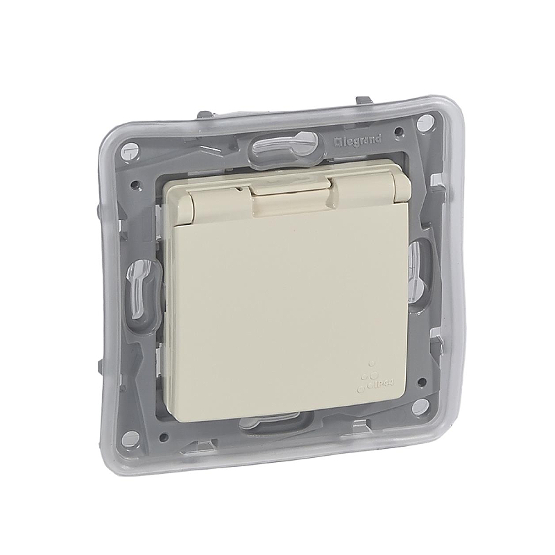 NILOE Розетка с крышкой 2К+З IP44