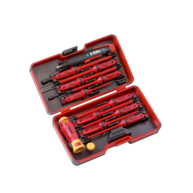 Отвертка диэлектр E-Smart с набором насадок 10 шт ключ для шкафов в кейсе Felo 6391316 !!!