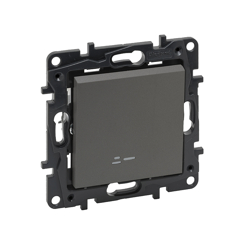 Переключ. 1 кл с инд. 10А с/у б/рамки NLST сталь 863416 Legrand (5)