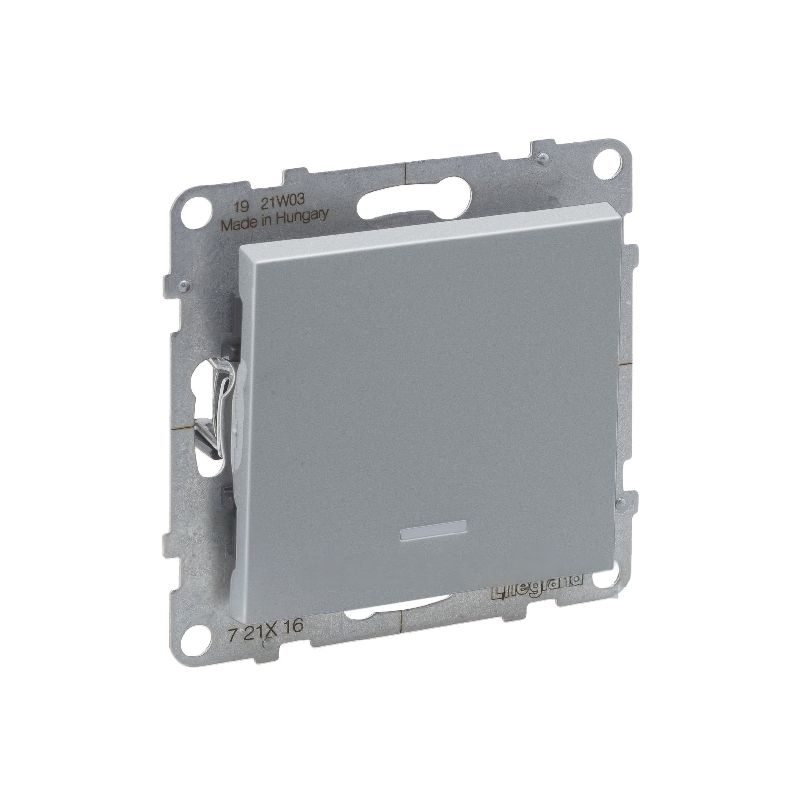 Переключ. 1 кл с инд. 10А с/у б/рамки SUNO алюминий 721316 Legrand (5)