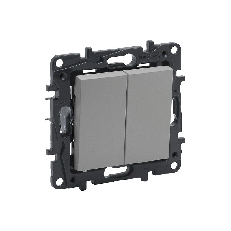 Переключ. 2 кл 10А с/у б/рамки NLST алюминий 863308 Legrand (10)