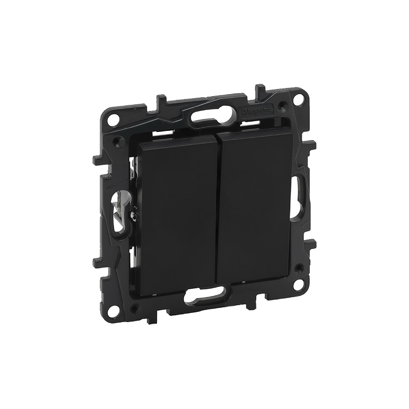 Переключ. 2 кл 10А с/у б/рамки NLST чёрный 863508 Legrand (10)