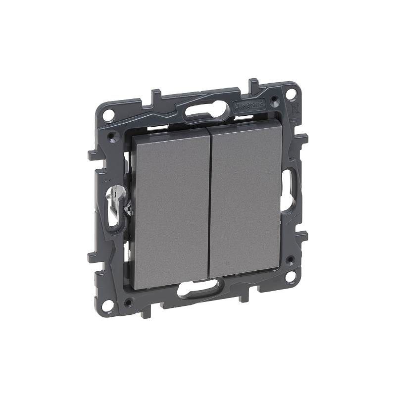 Переключ. 2 кл 10А с/у б/рамки NLST сталь 863408 Legrand (10)