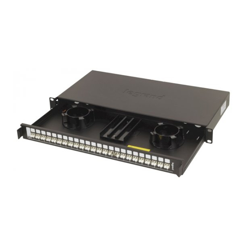 Полка оптическая укомплектованная выдвижная - 19'' - 1U - 24 LC для 48 модулей Legrand E-PRO