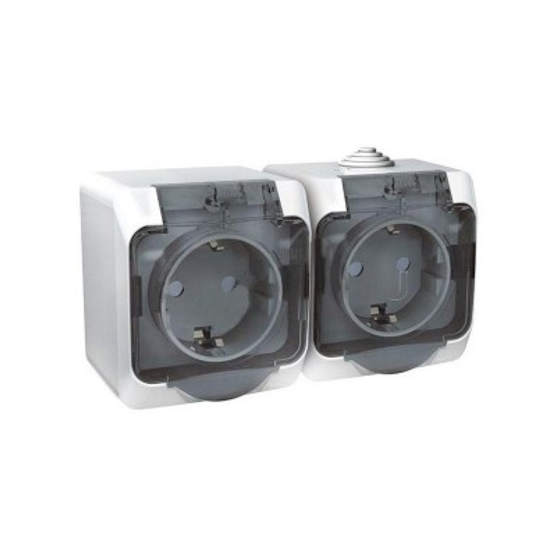 РА16-244В Розетка 2-я IP44 о/у