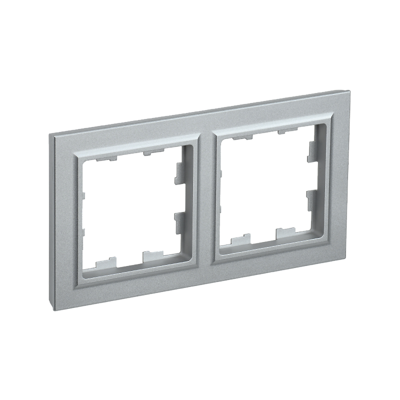 Рамка 2-мест. "BRITE" алюминий (1/100)