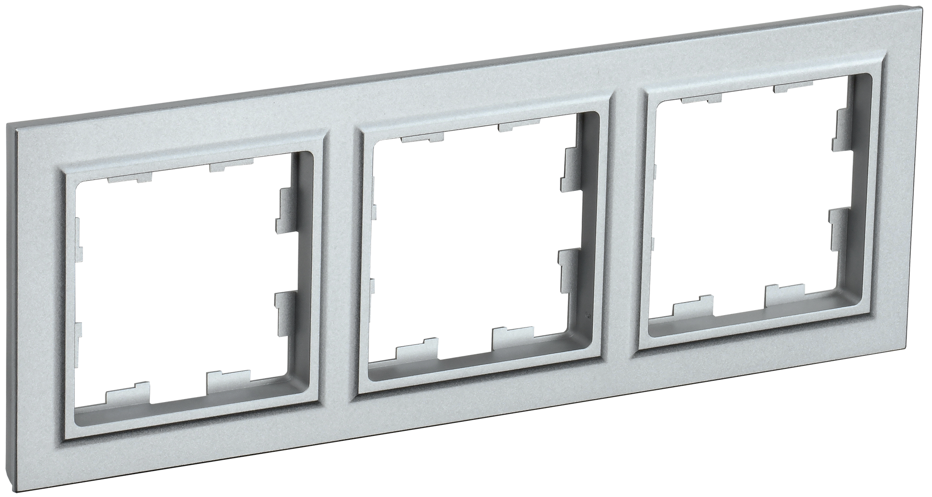 Рамка 3-мест. "BRITE" алюминий (1/100)