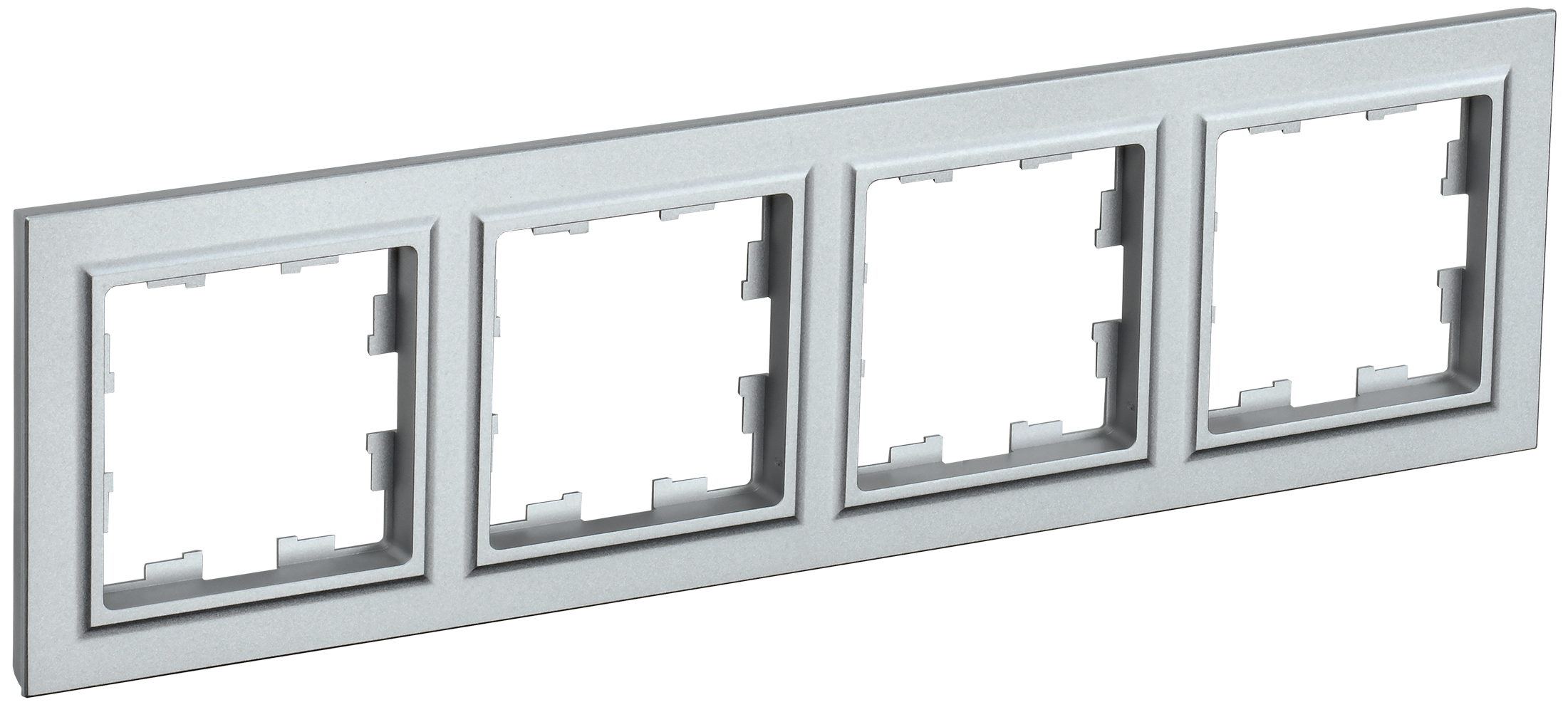 Рамка 4-мест. "BRITE" алюминий (1/100)