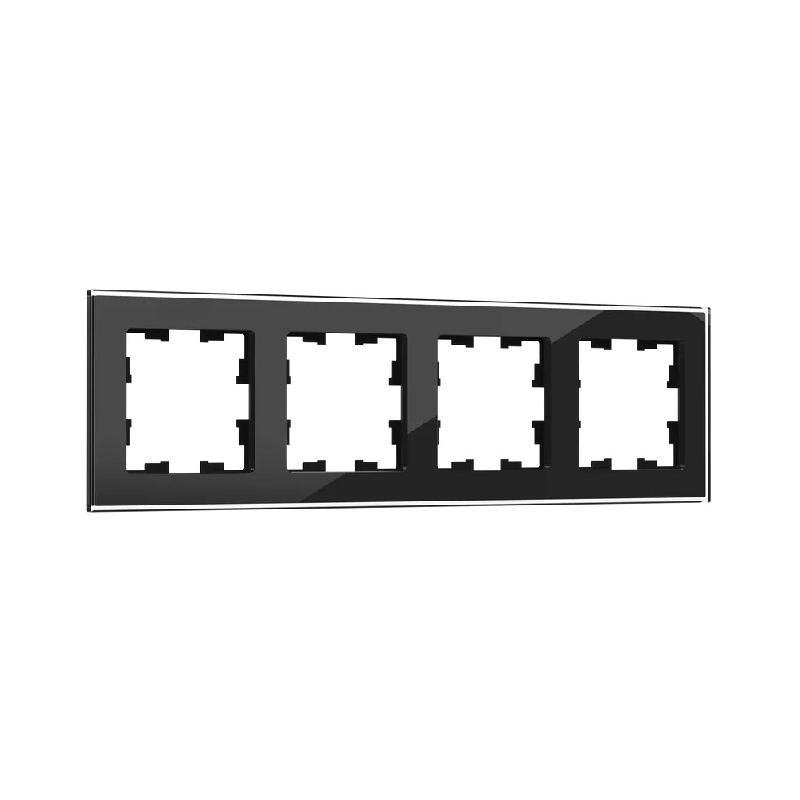 Рамка 4-мест. "BRITE" металл черный (1/50)