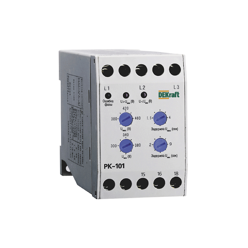 Реле контроля фаз РК-101 330В тип 01 DEKraft 23300DEK E-PRO