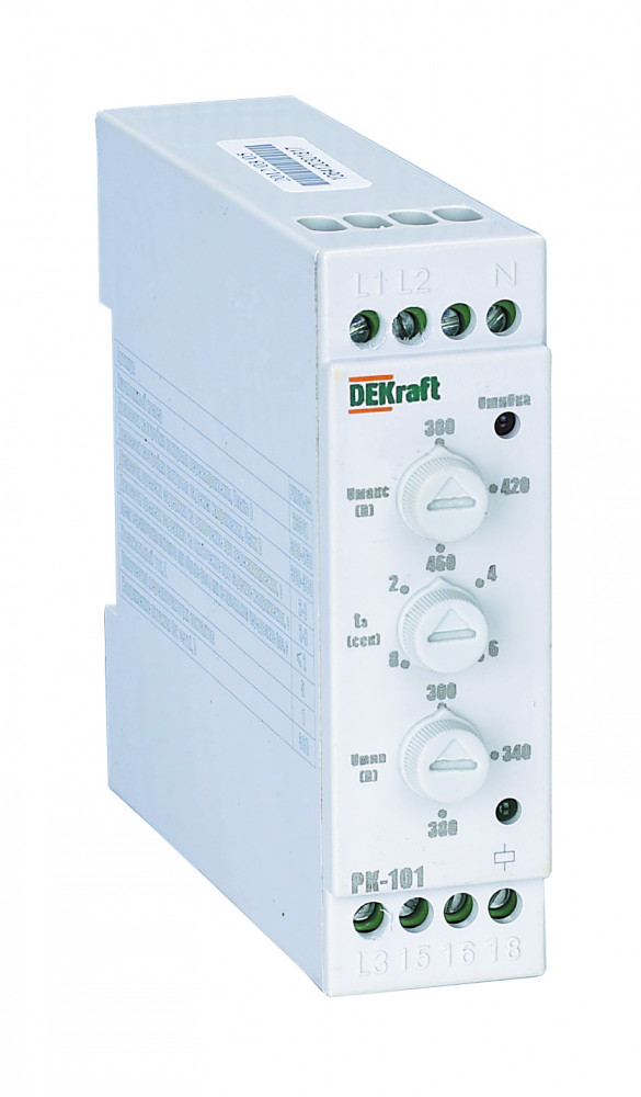 Реле контроля фаз РК-101 380В тип 02 DEKraft 23301DEK E-PRO